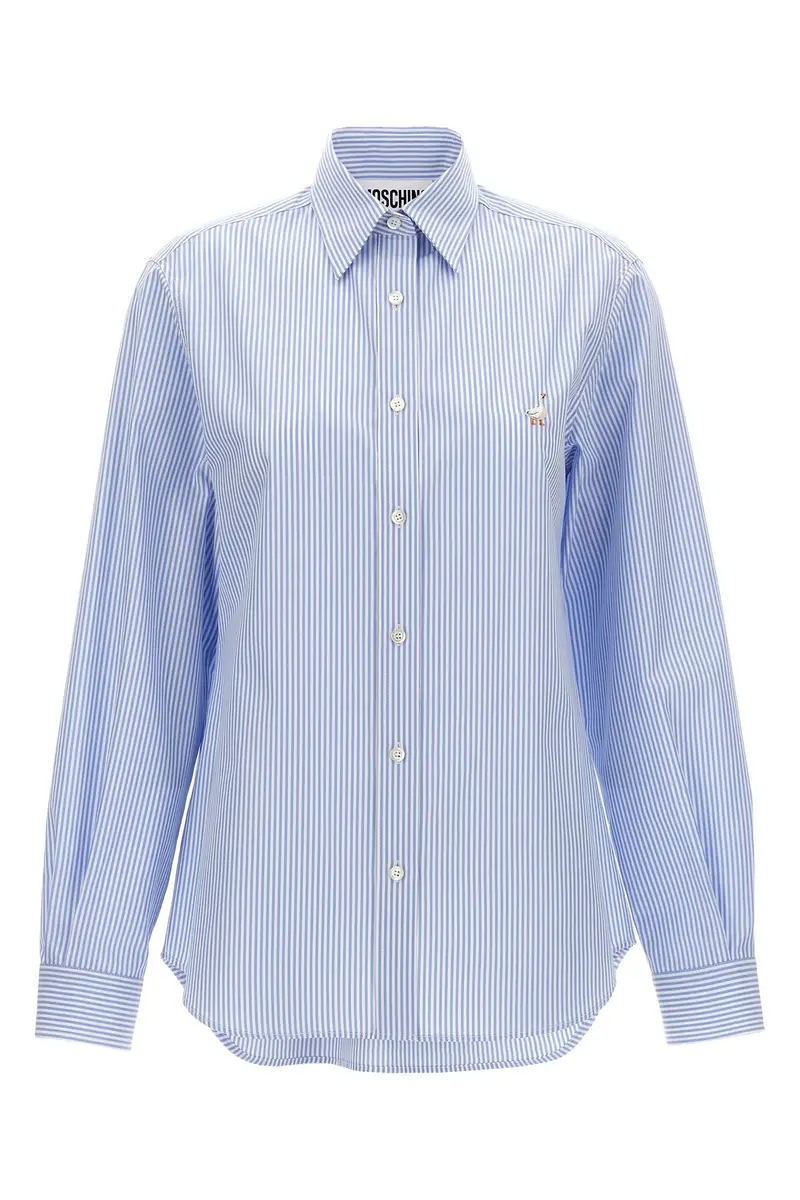 Camicia Ricamo Oca Azzurro