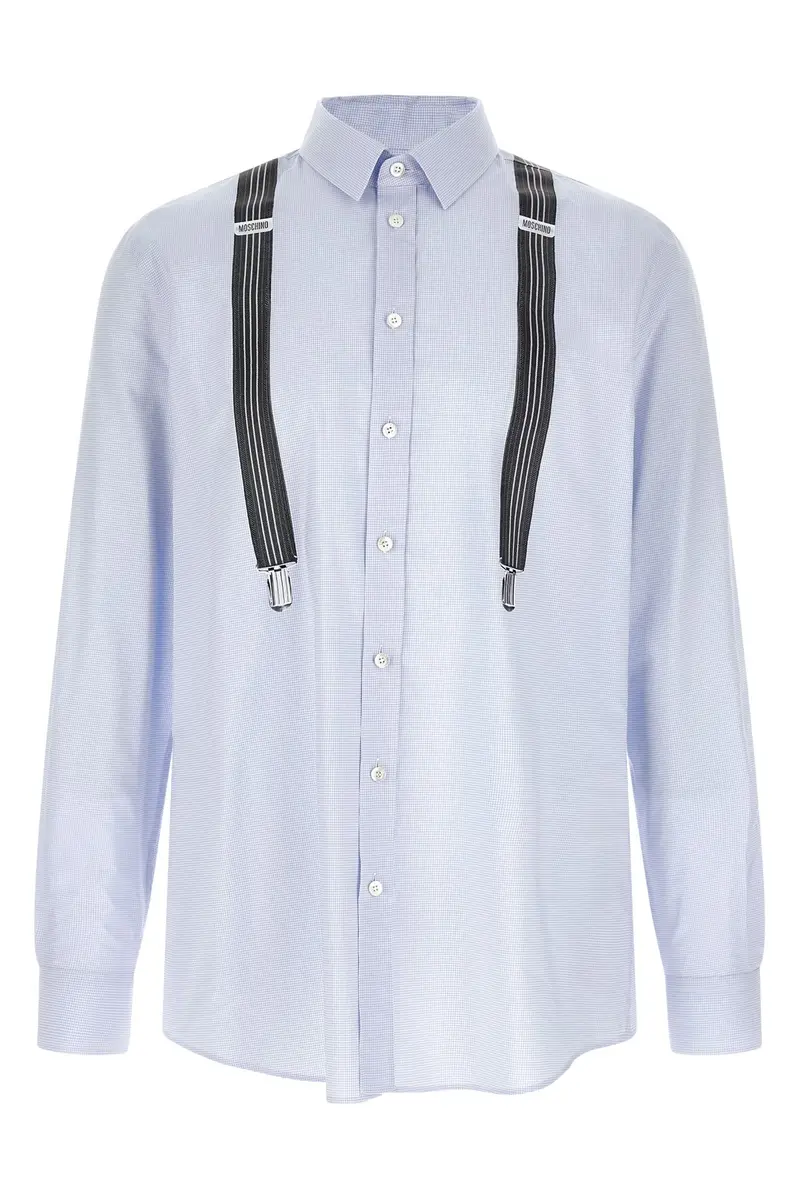 Camicia Stampa Trompe-œil Azzurro