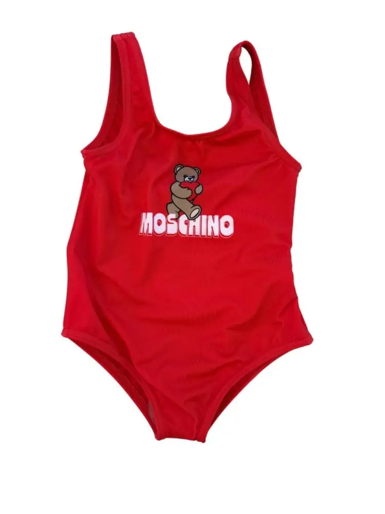 costume intero rosso neonata logo teddy