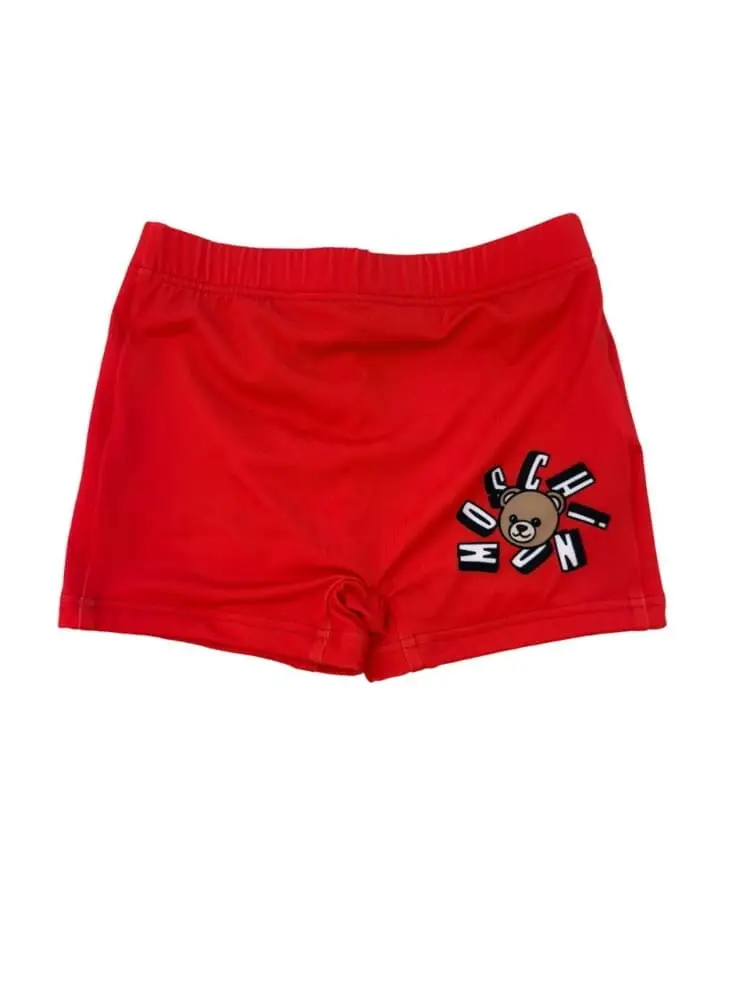 costume rosso neonato logo teddy