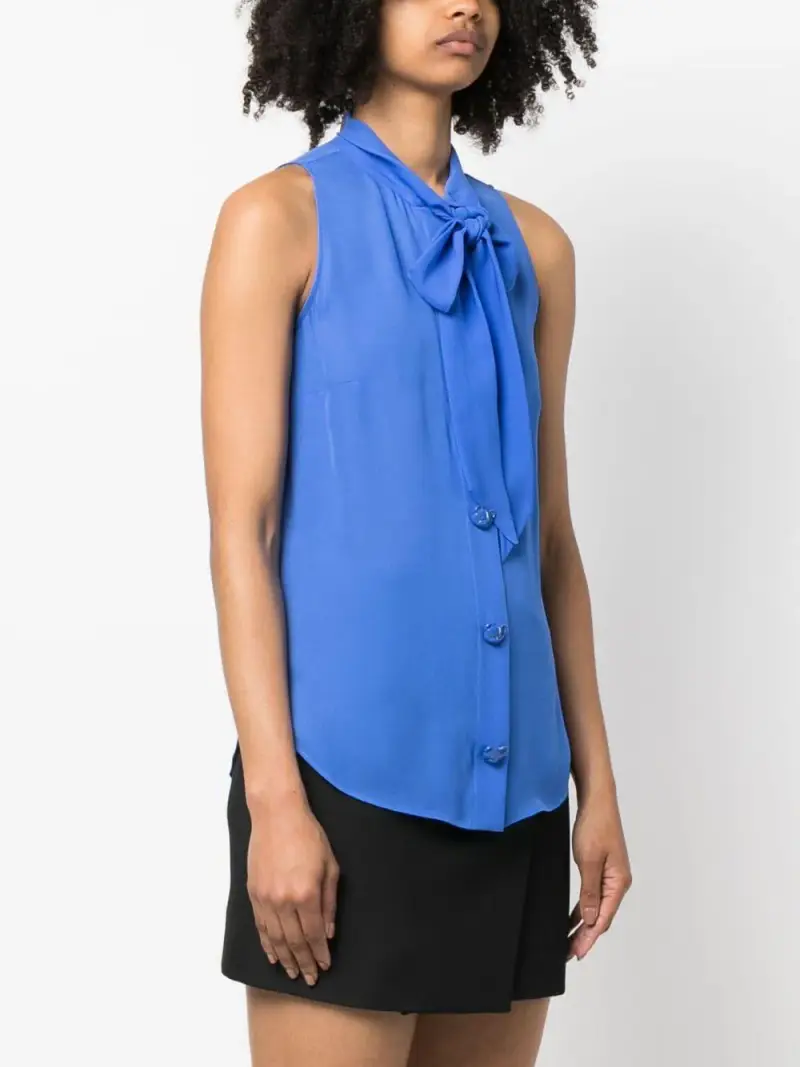 Camicia bluette bottoni teddy seta miniatura 2