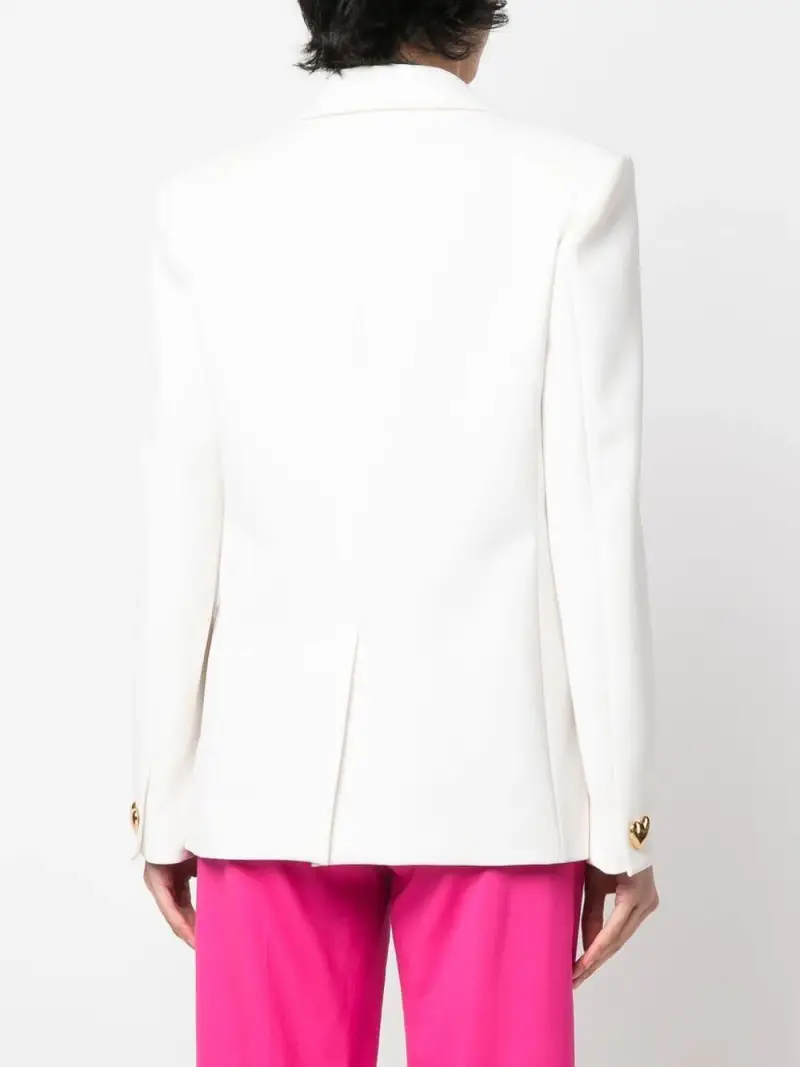 Giacca bianca monopetto chiusura cuori miniatura 2