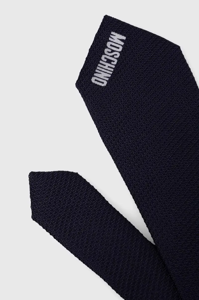 cravatta in seta colore blu navy miniatura 2