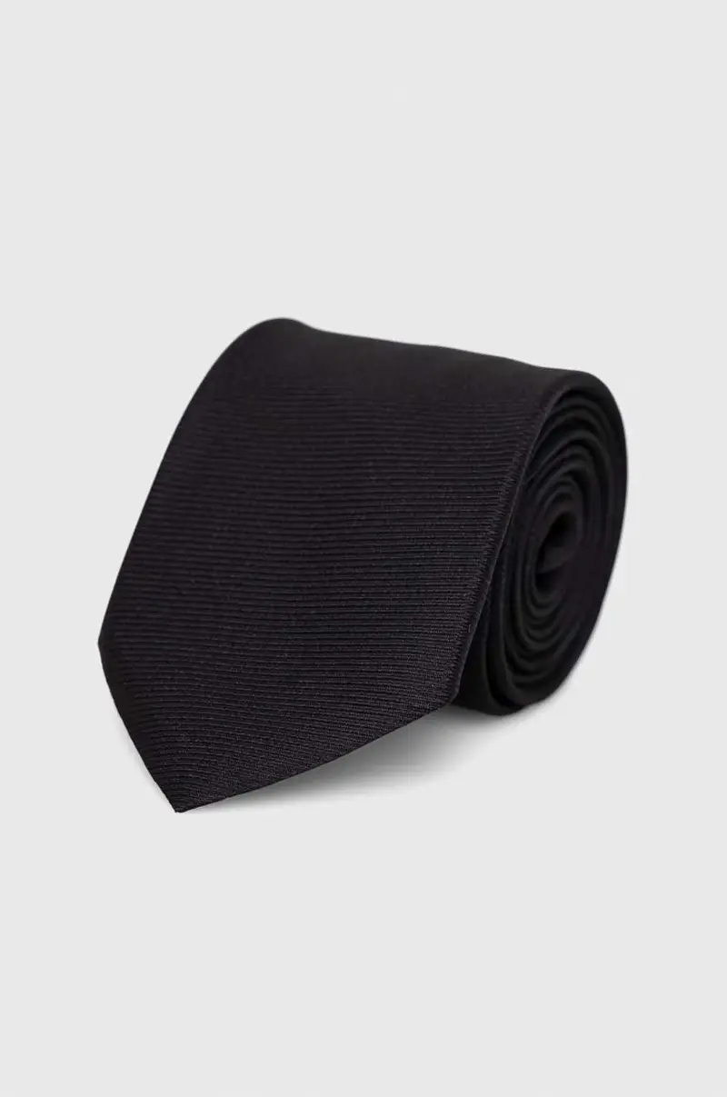 cravatta in seta Nero miniatura 2