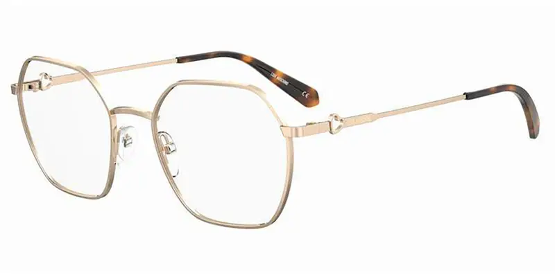 Moschino Donna MOL614 000 Montature da vista Acciaio Oro Geometrica