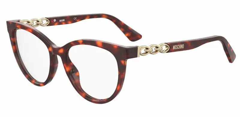 Moschino Donna MOS599 086 Montature da vista Acetato Havana  Cat Eye