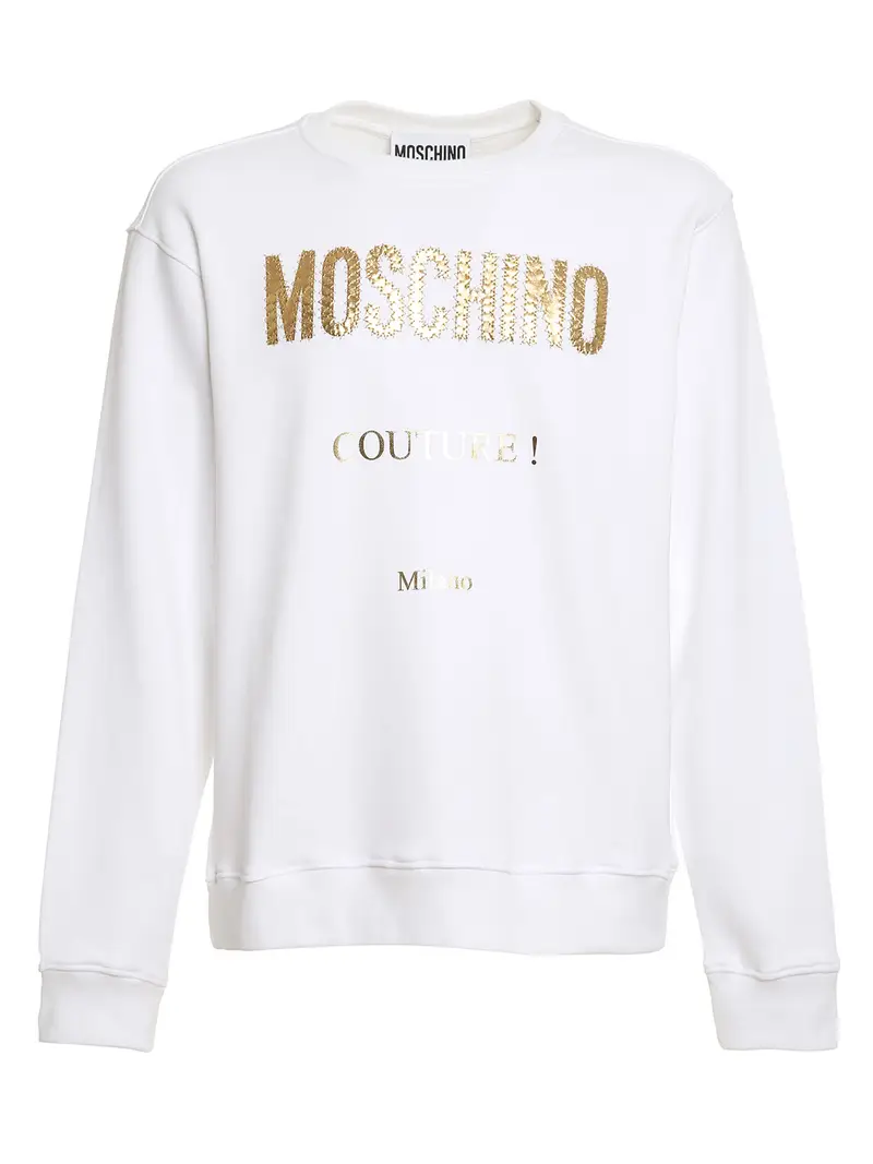 Felpa con logo laminato Bianco