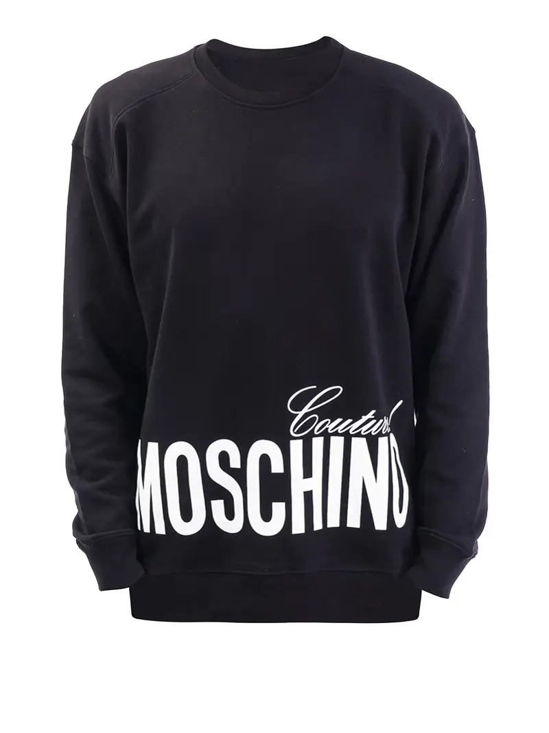 Felpa con stampa Moschino Couture nera Nero
