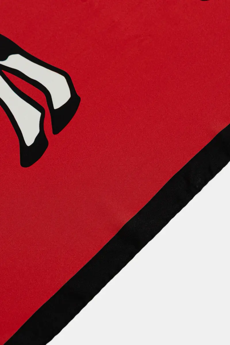 foulard in seta donna colore rosso M3287 3549 miniatura 2