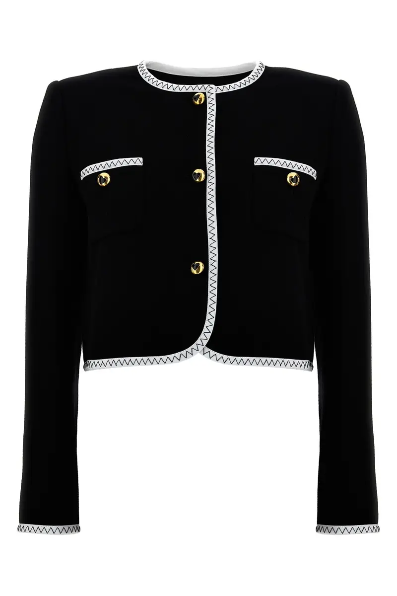 Giacca Corta Crepe Bianco