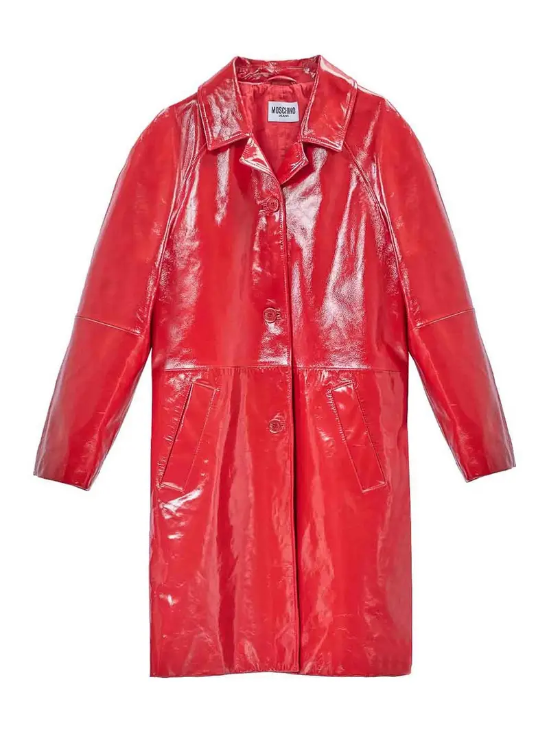 Giacca Vernice Lunga Rosso