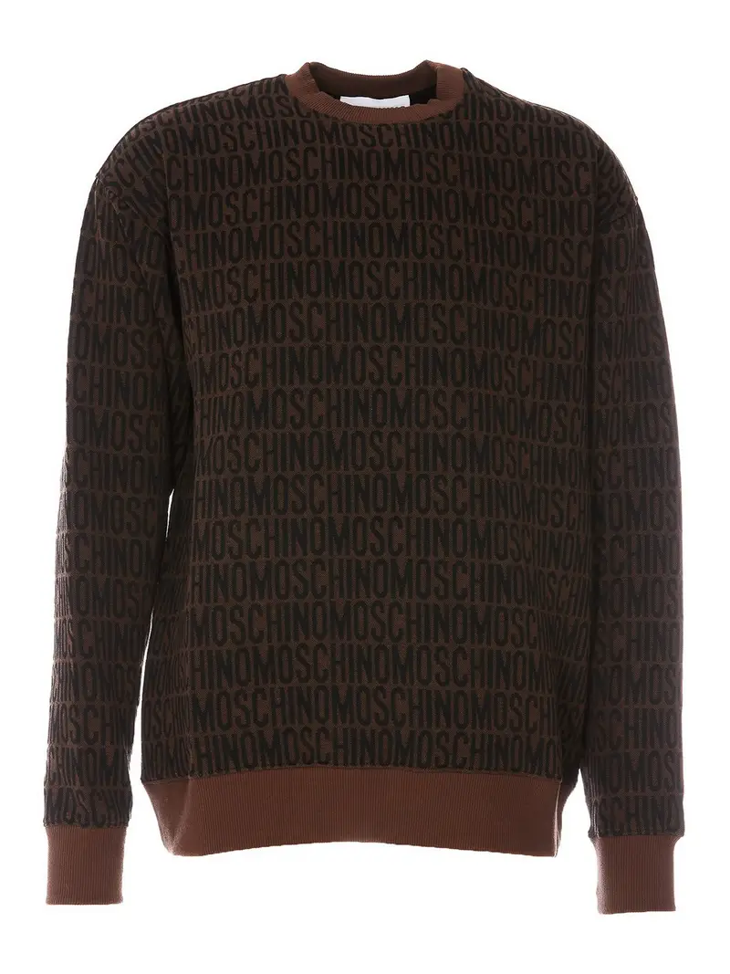 Girocollo con monogramma Marrone