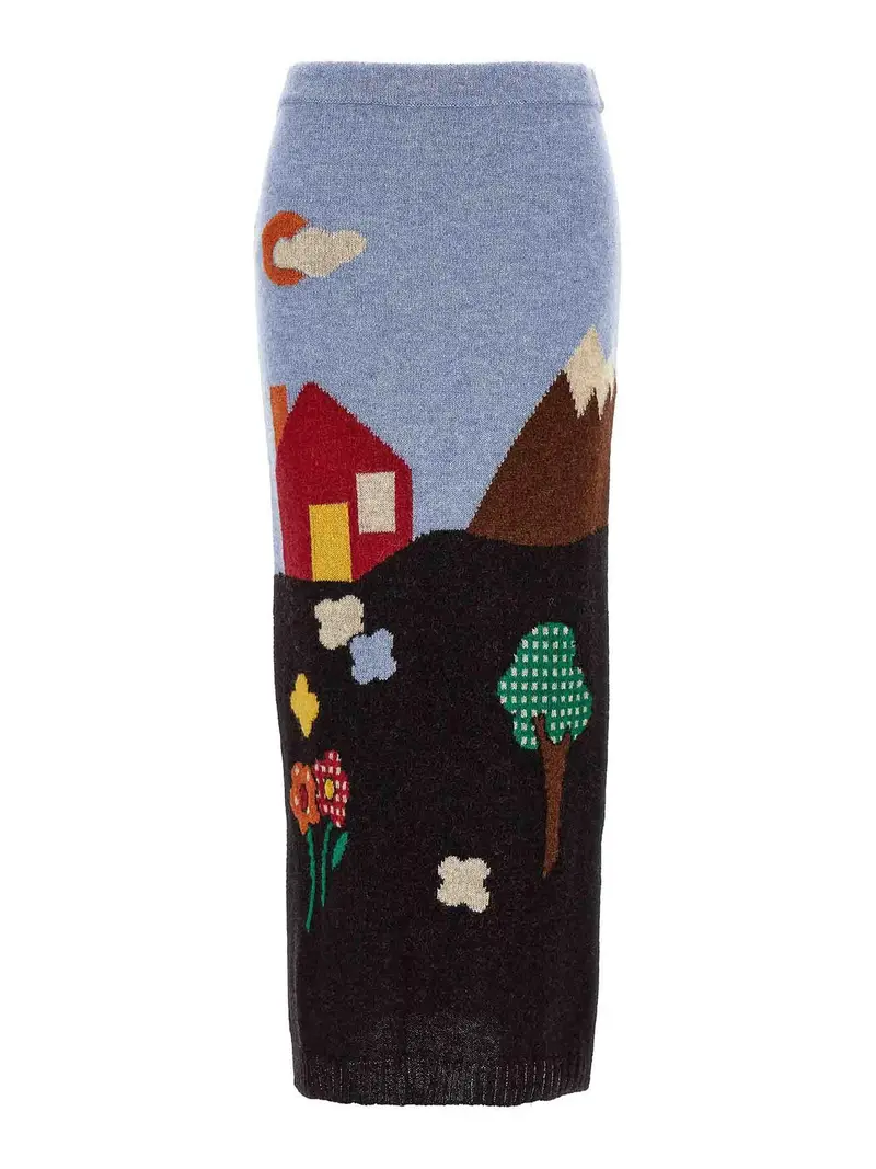 Gonna a maglia Shetland Multicolore