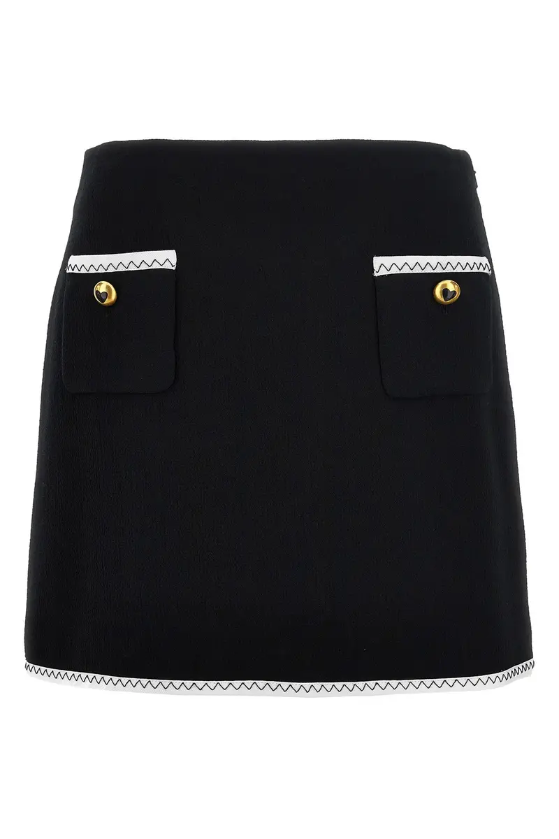 Gonna Bottoni Cuore Bianco