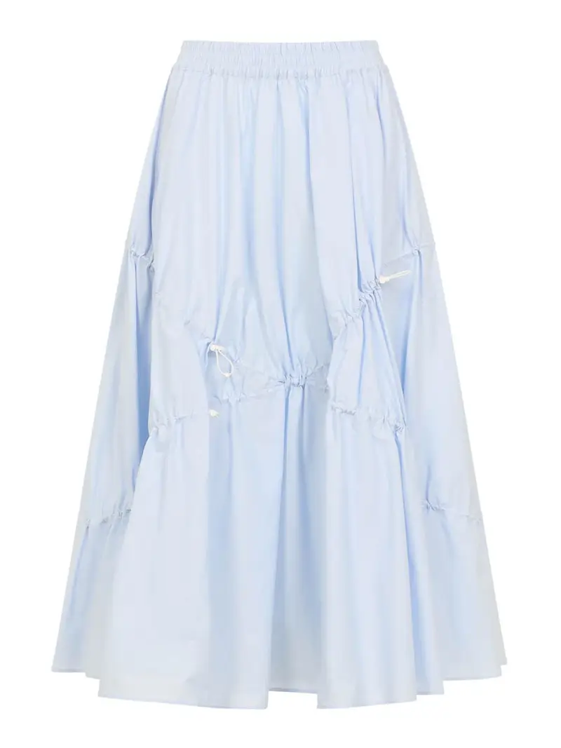 Gonna longuette in cotone Azzurro