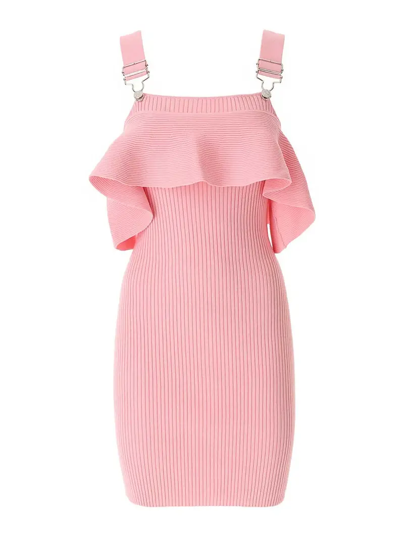 Abito con volant Rosa