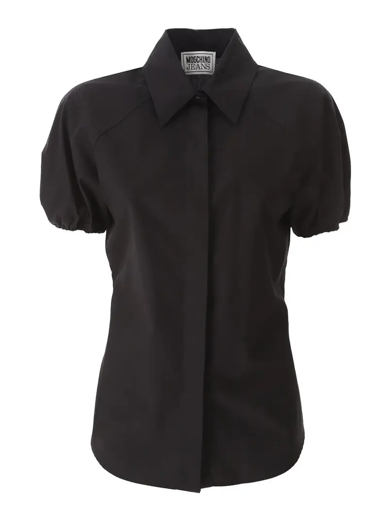 Camicia con maniche a sbuffo Nero