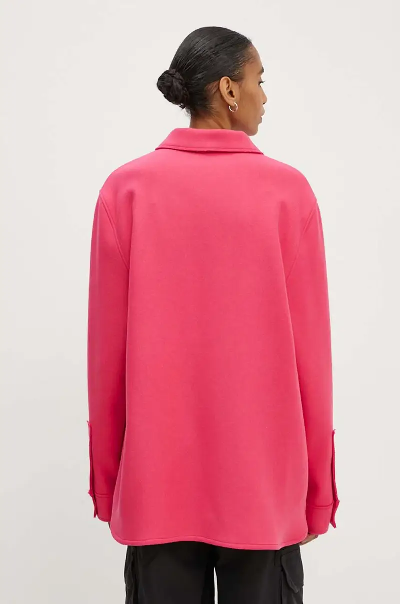 camicia giacca in lana colore rosa 0606.8220 miniatura 3