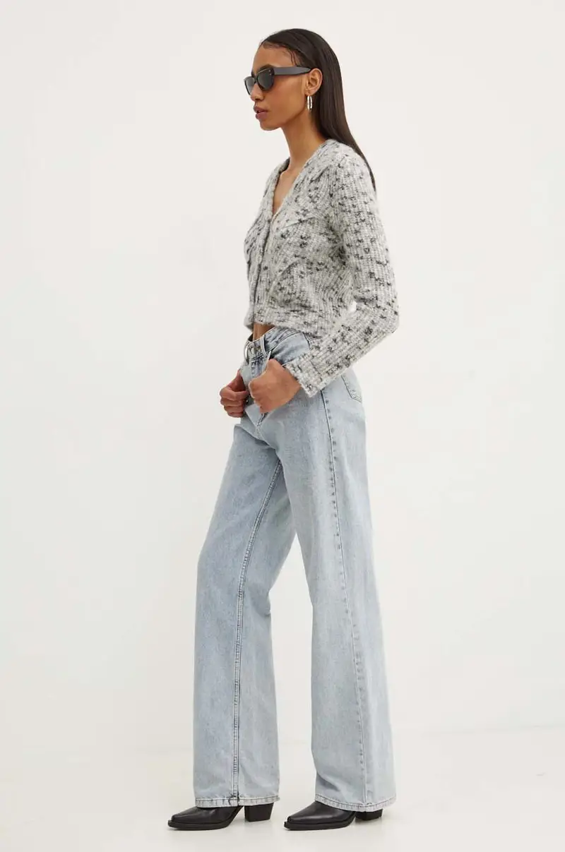 cardigan con aggiunta di lana colore grigio 0904.8202 miniatura 2