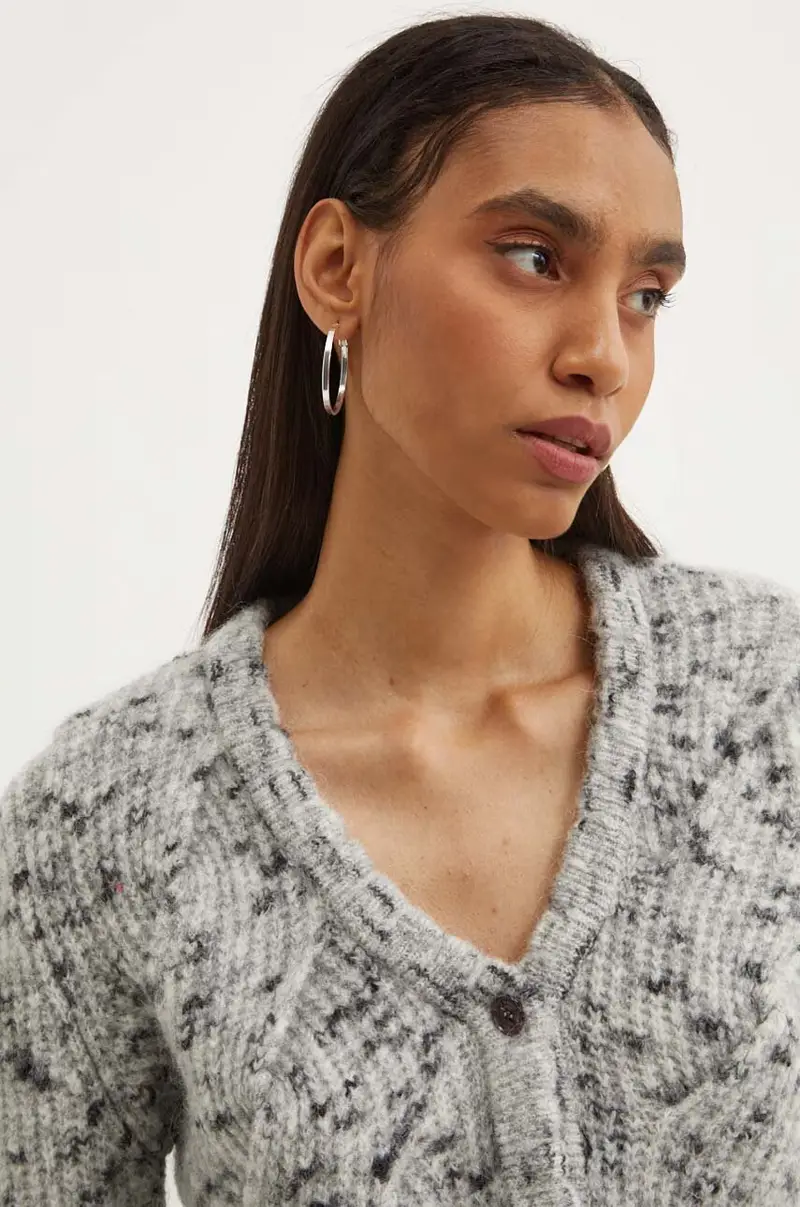 cardigan con aggiunta di lana colore grigio 0904.8202 miniatura 4