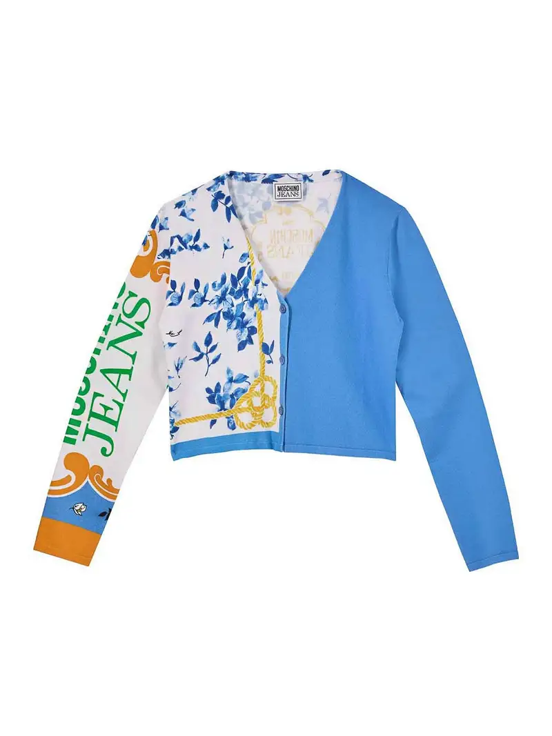 Cardigan Stampa Foulard Multicolore