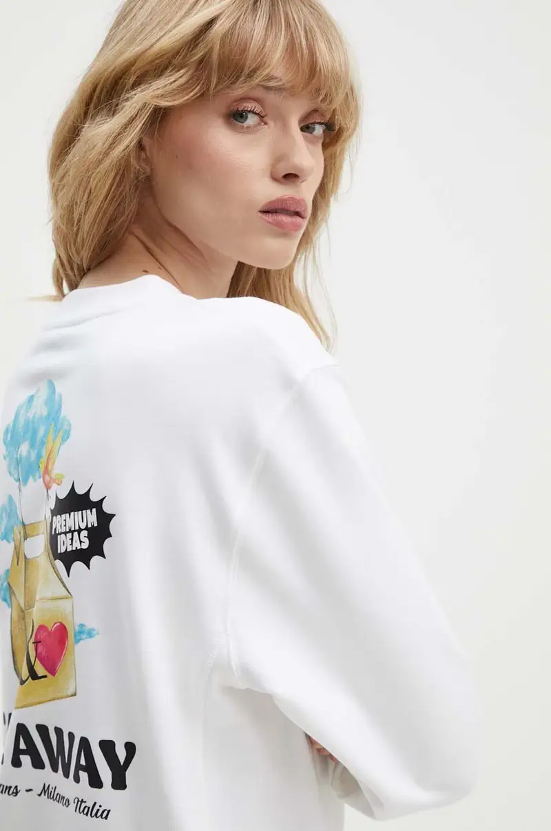 felpa in cotone donna colore bianco 1706.8233 miniatura 4