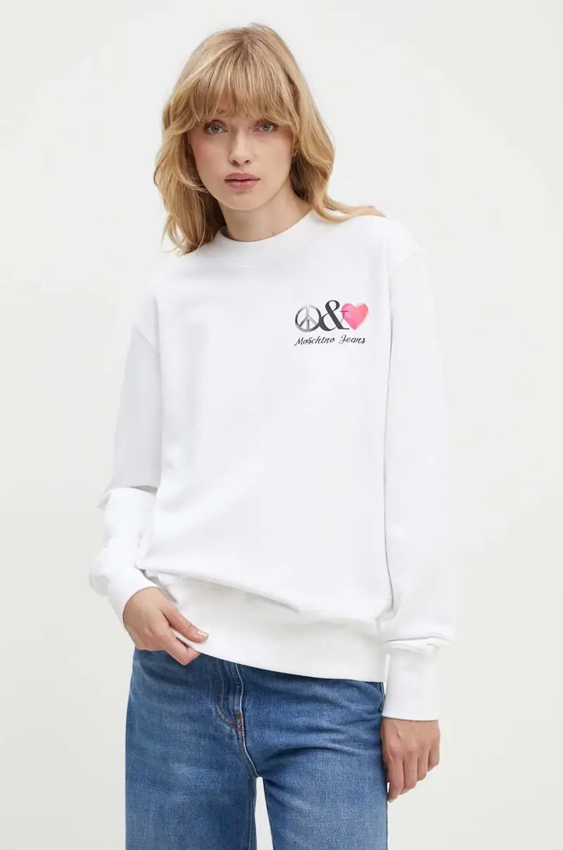 felpa in cotone donna colore bianco 1706.8233