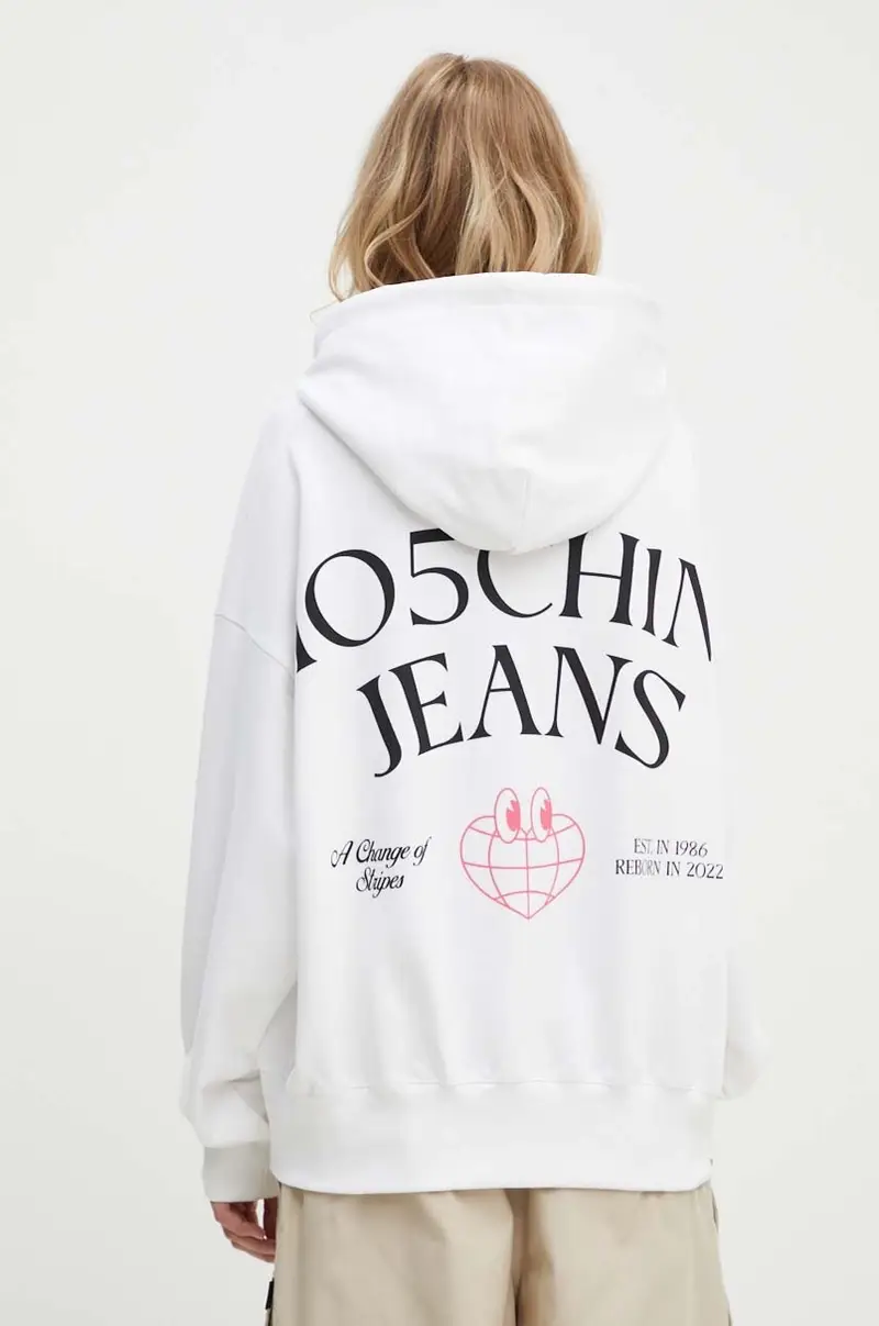 felpa in cotone donna colore bianco con cappuccio 1701.8233 miniatura 3