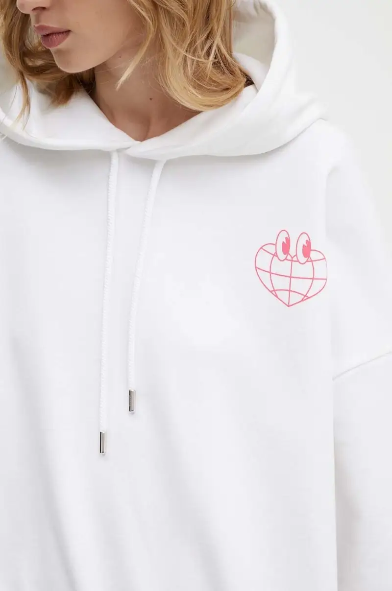 felpa in cotone donna colore bianco con cappuccio 1701.8233 miniatura 5