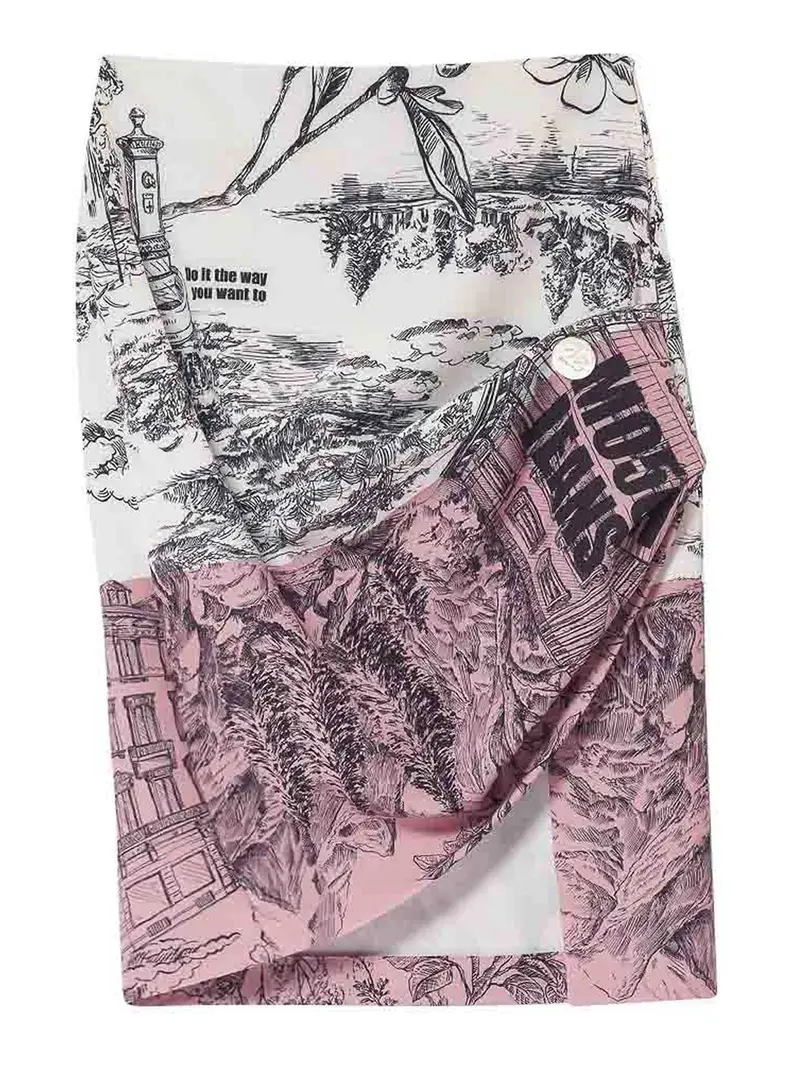 Gonna Stampa Milano Multicolore