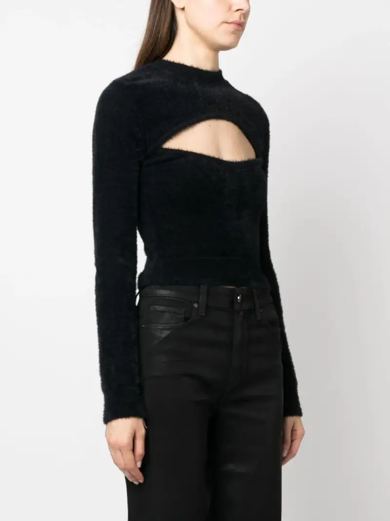 Maglia Donna Nera Poliammide miniatura 2