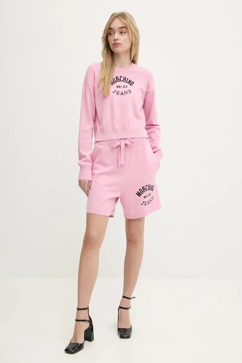 maglione in cotone colore rosa 0907 3201 miniatura 2