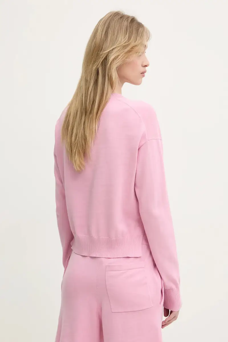 maglione in cotone colore rosa 0907 3201 miniatura 3