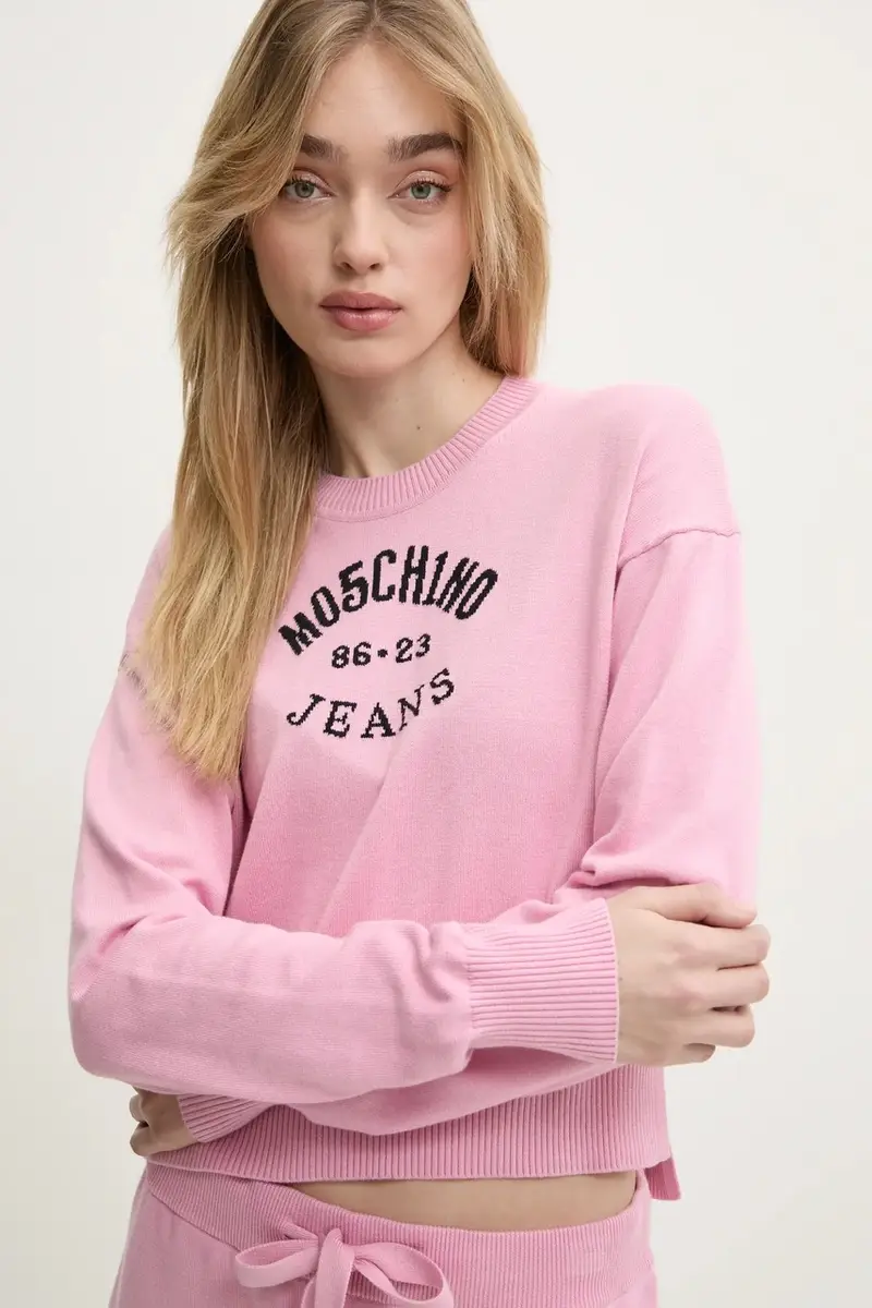 maglione in cotone colore rosa 0907 3201 miniatura 4