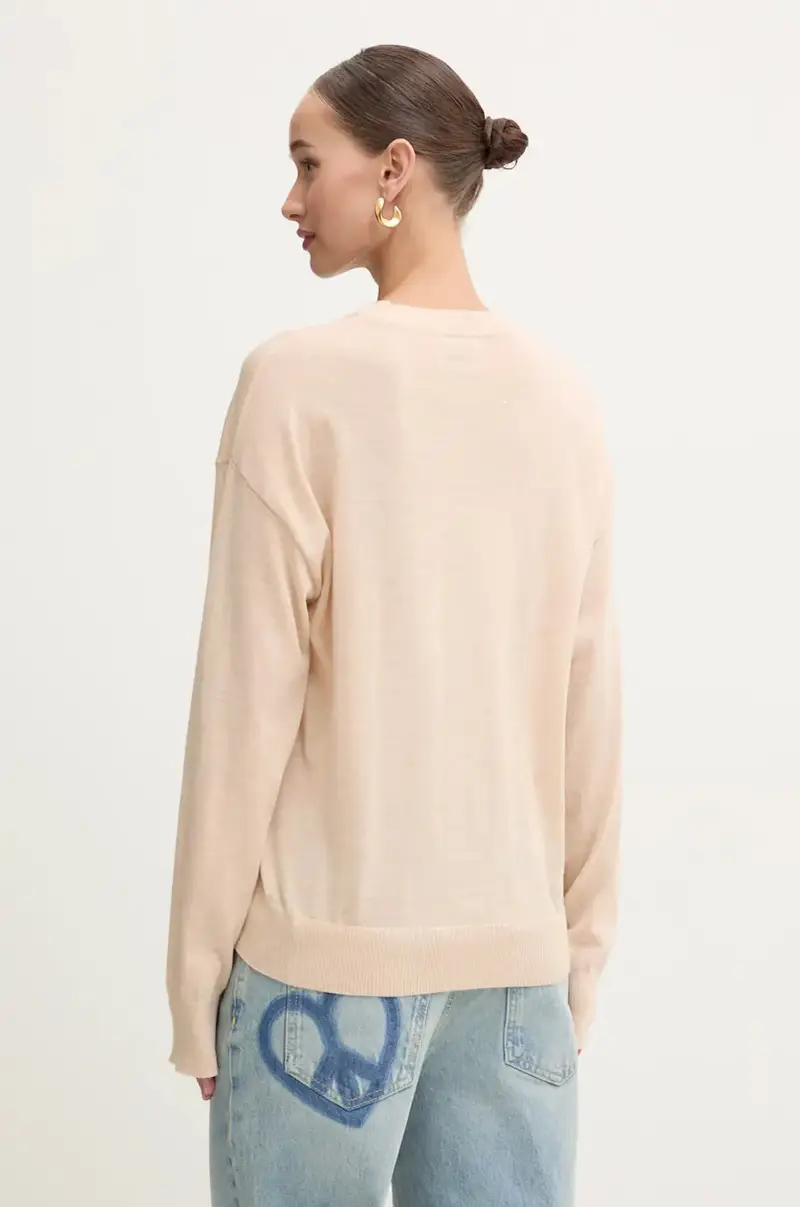 maglione in lana donna colore beige J0931 8700 miniatura 3