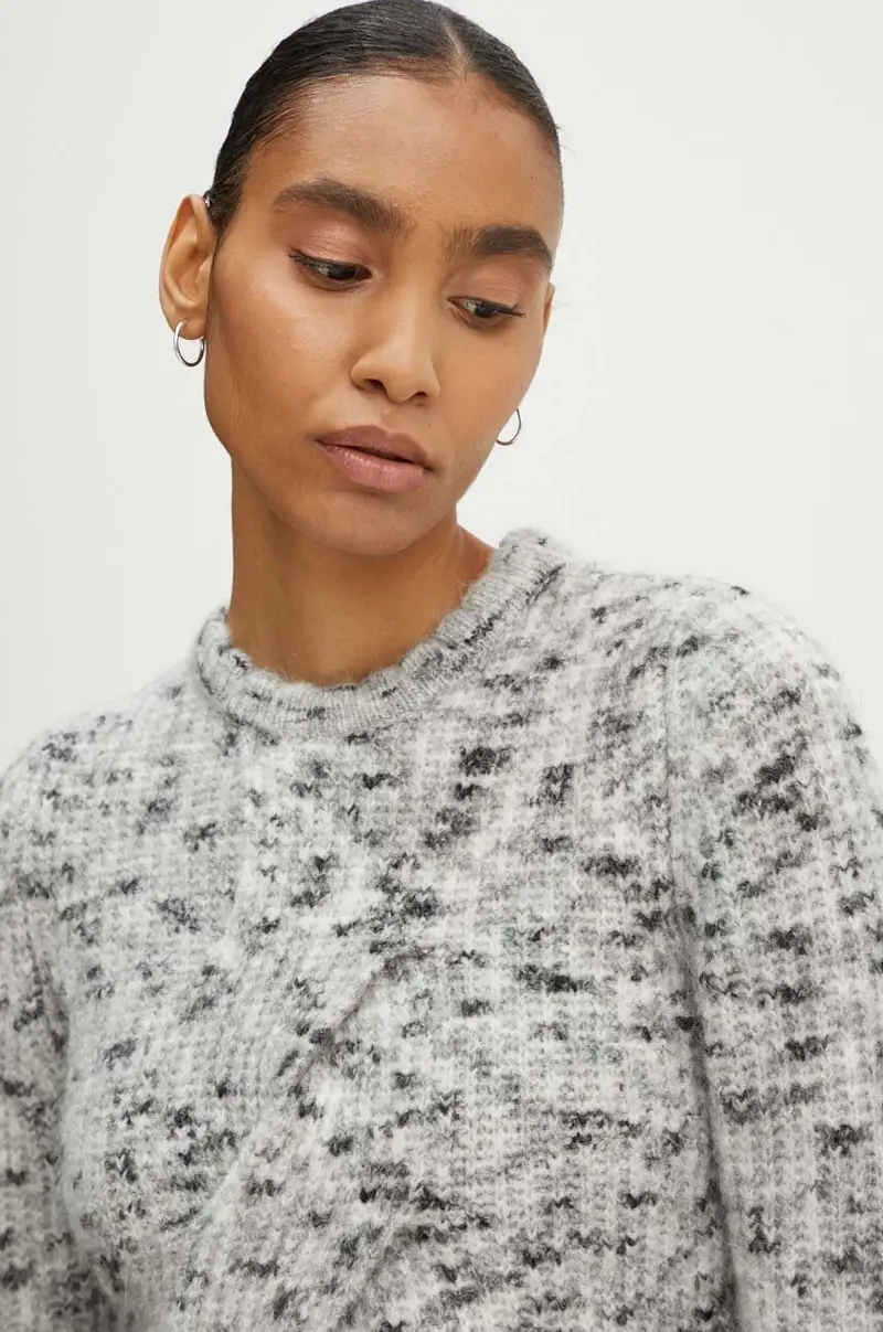 maglione in misto lana donna colore grigio 0903.8202 miniatura 4