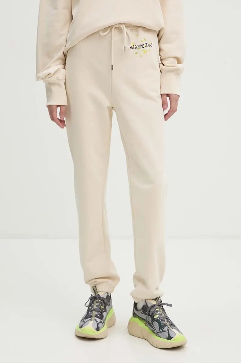 pantaloni della tuta di cotone colore beige J0319 8732