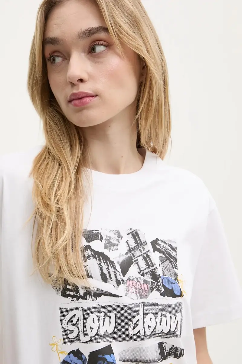 Moschino Jeans Jeans Donna Bianco 3300829 miniatura 4