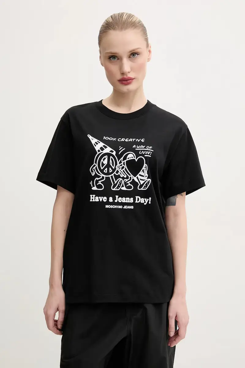 Moschino Jeans T-shirt Donna Nero 3635840