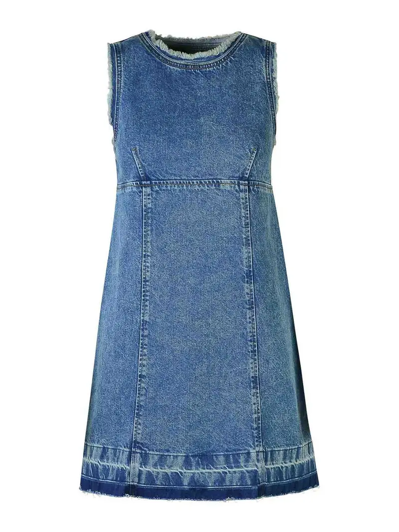 Vestito in misto poliestere jeans Lavaggio chiaro