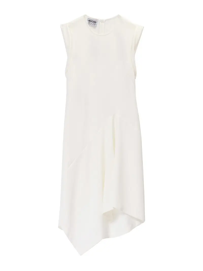 Vestito Smanicato Asimettrico Bianco