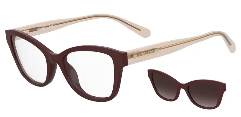 Moschino Junior MOL657/C/TN LHF Montature da vista Polyamide Bordeaux Marrone Squadrata Normale Sfumato