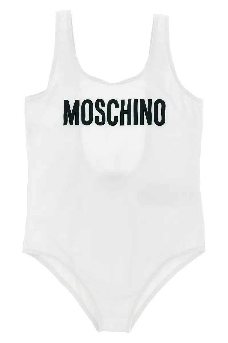 Costume Intero Lettering Logo Bianco