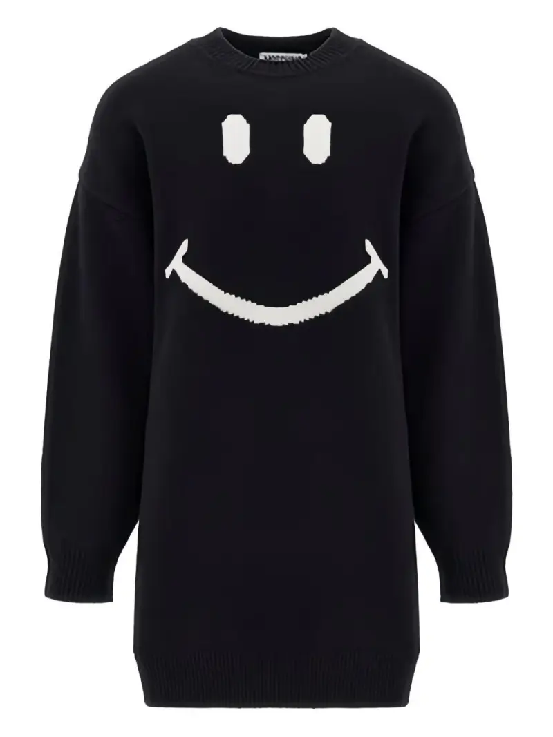 Abito nero con stampa smile