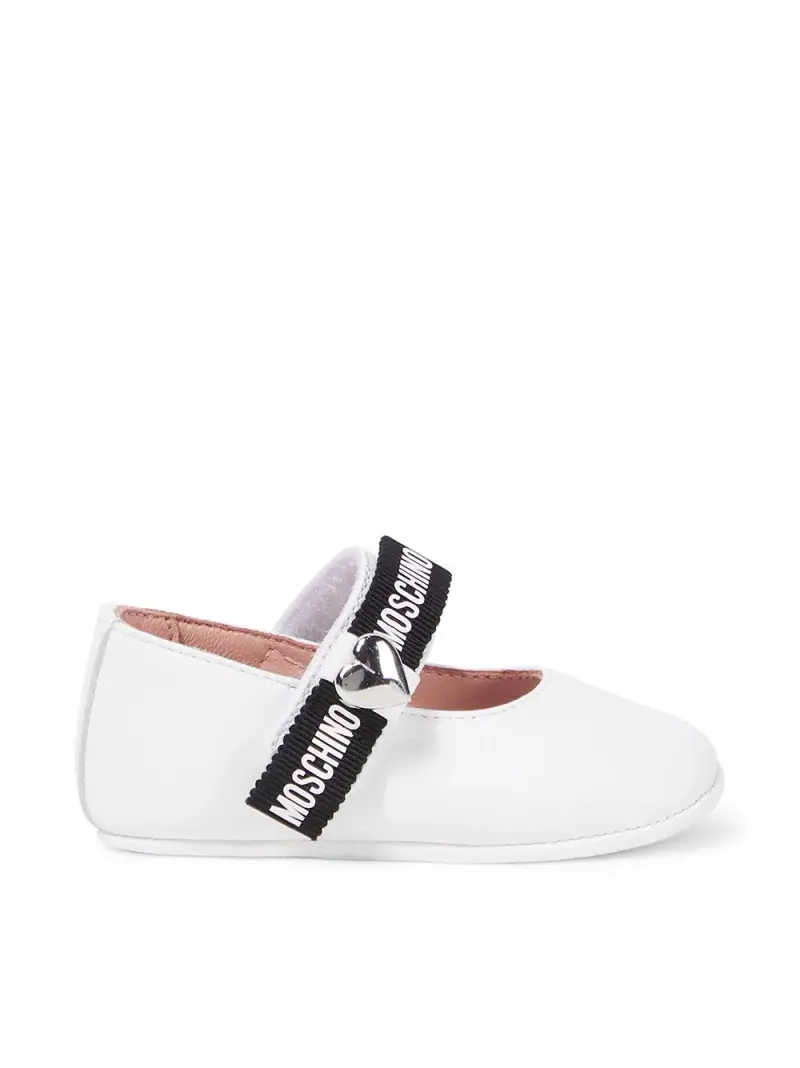 Ballerina bianca strappo logato neonata Bianco