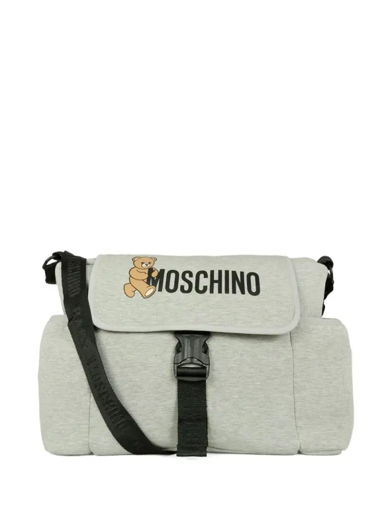 Borsa Fasciatoio Grigia con Stampa Teddy Bear Grigio