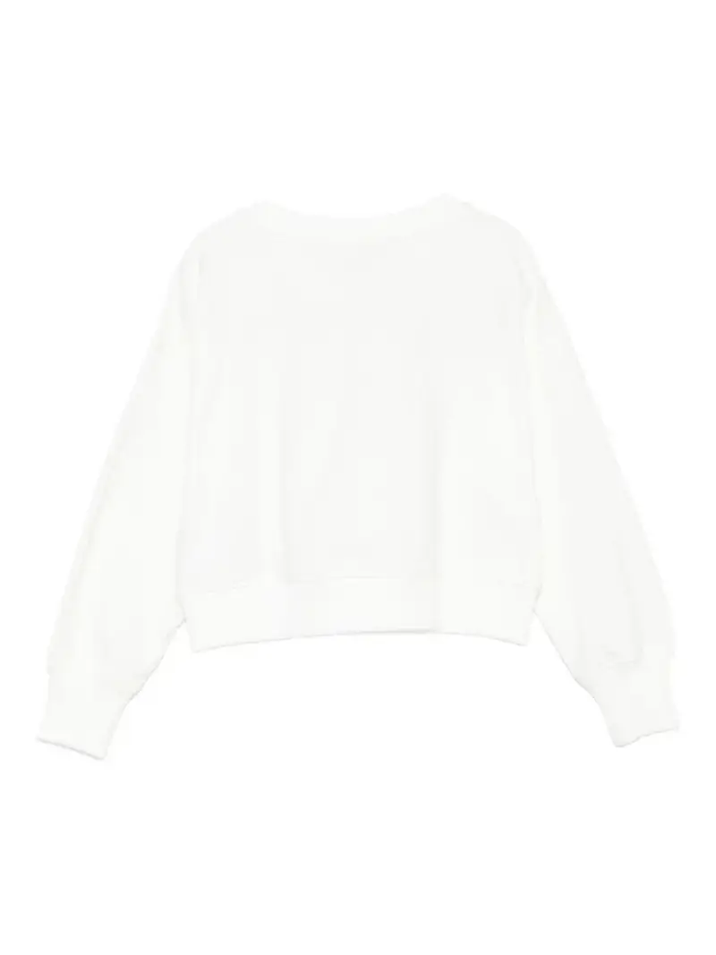 Felpa Bianca Girocollo con Stampa Orsetto Bianco miniatura 2