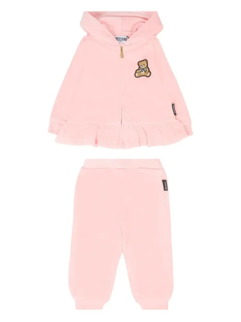 Moschino Kids Completo Bambino Rosa con Cappuccio