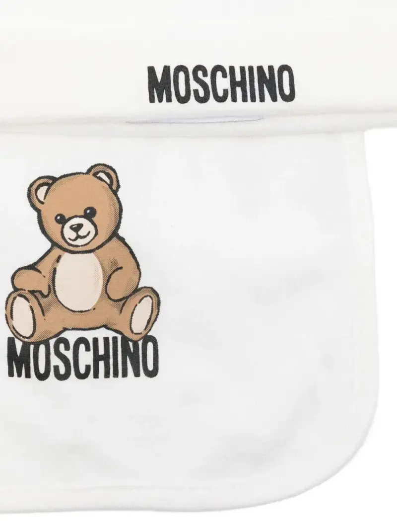 Moschino Kids Set Bavaglino e Cappello Bianco miniatura 2