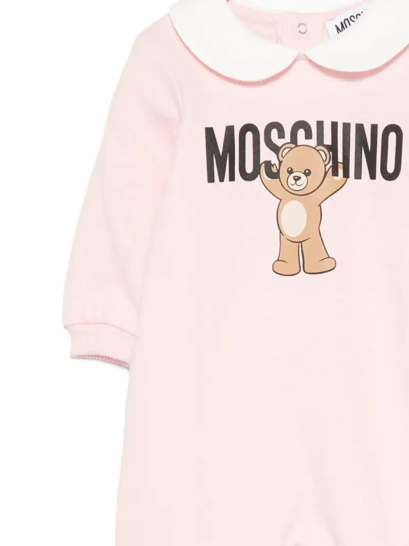 Moschino Kids Tutina Bambino Rosa con Orsetto miniatura 3